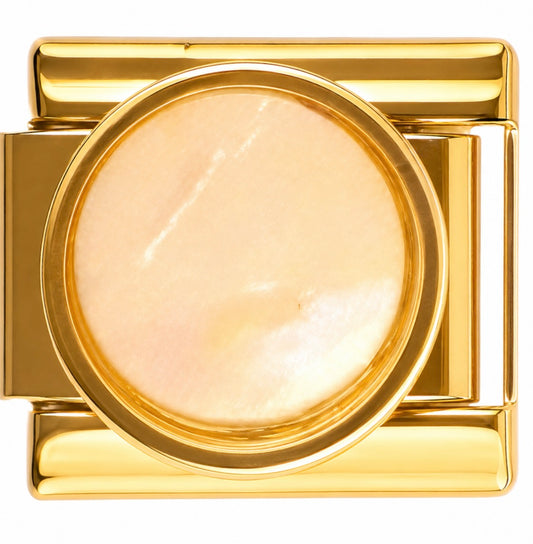 Mother of Pearl Gold Italian Charm