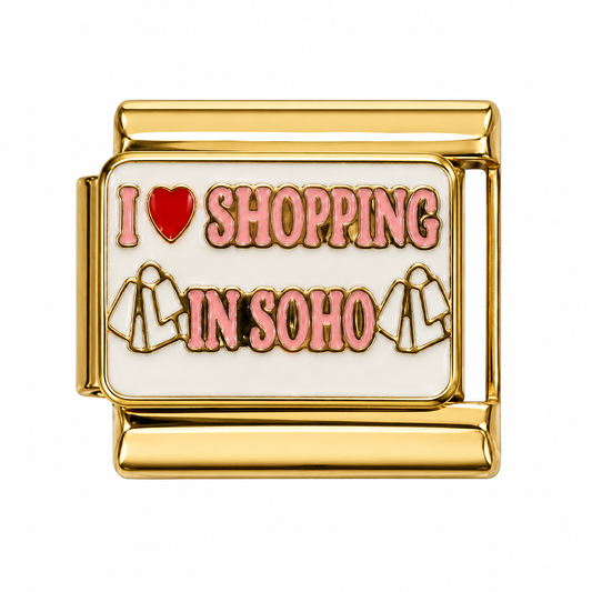 I Love ❤️ Shopping in Soho Gold Italian Charm
