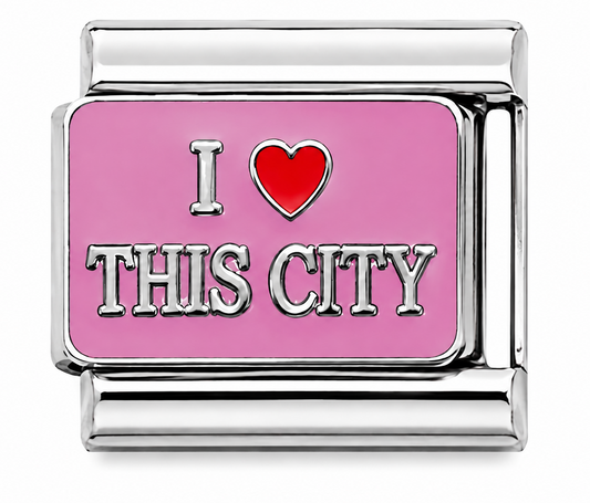 I ❤️ This City Silver Italian Charm
