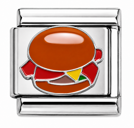 Roast Turkey Dinner Silver Italian Charm