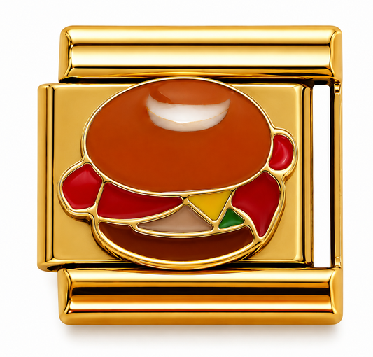 Roast Turkey Dinner Gold Italian Charm