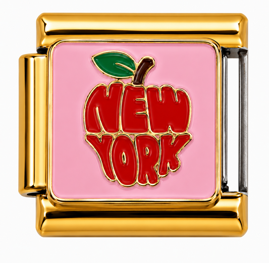 New York Apple Gold Italian Charm