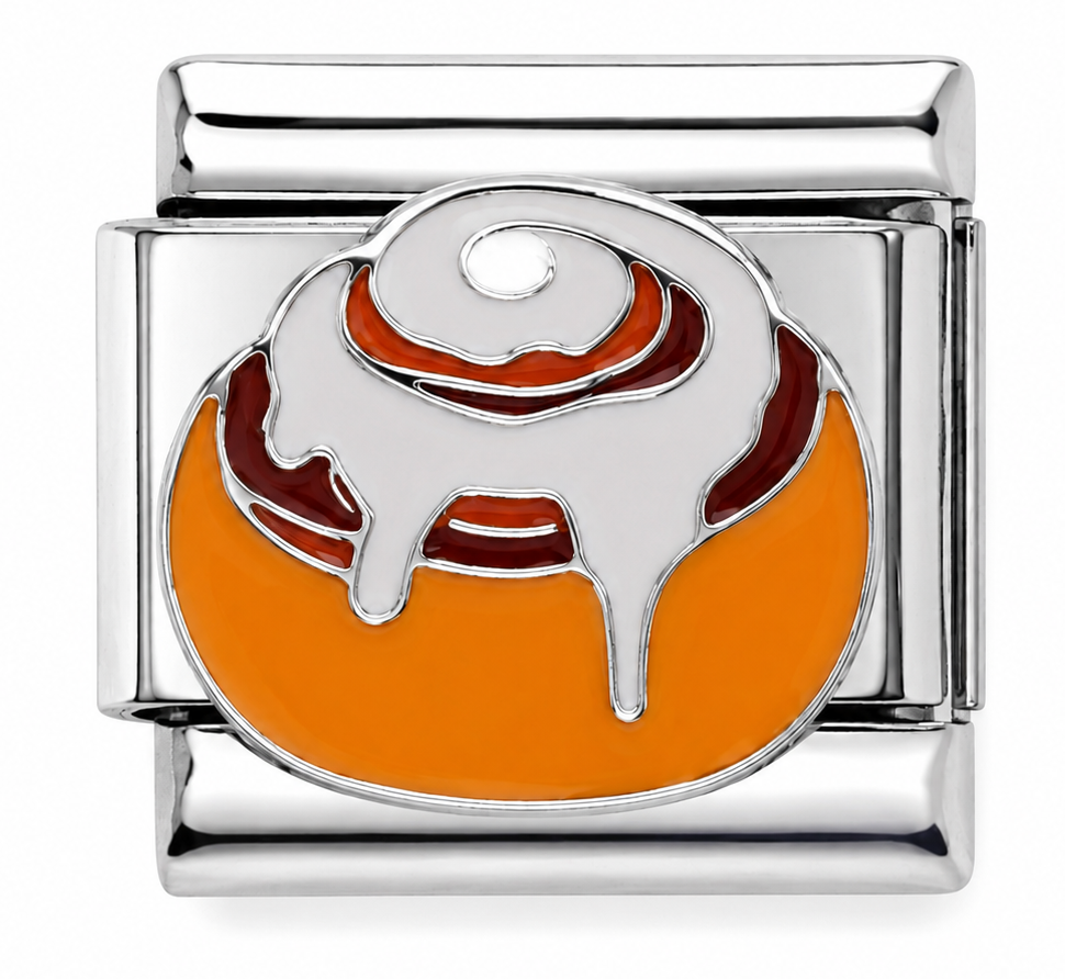 Cinnamon Roll Silver Italian Charm