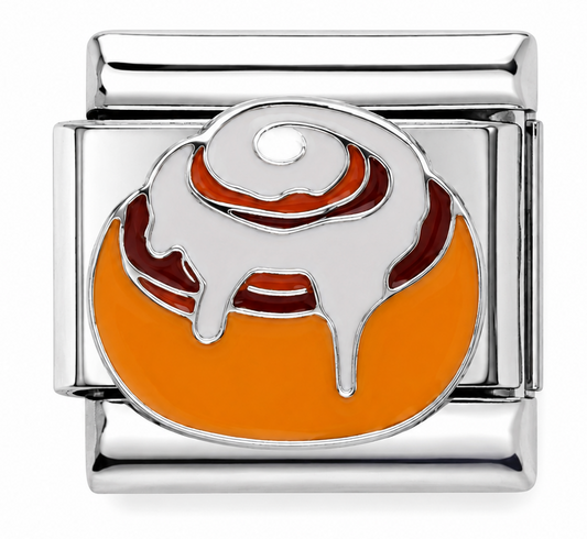 Cinnamon Roll Silver Italian Charm