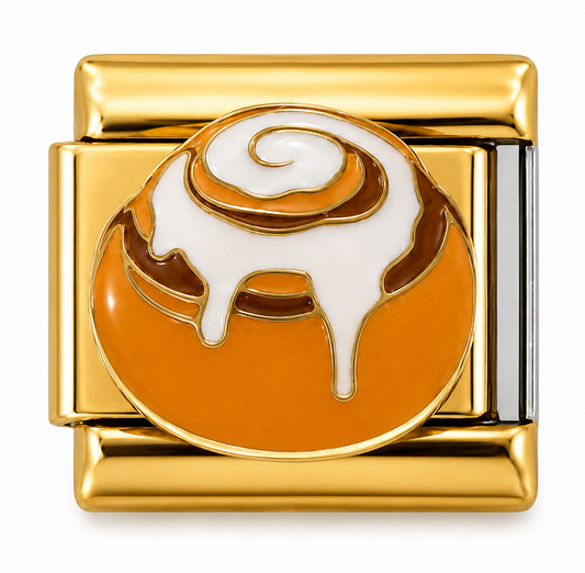 Cinnamon Roll Gold Italian Charm