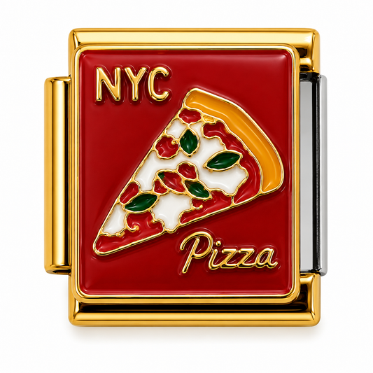NYC Pizza Gold Italian Charm