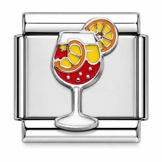 Citrus Cocktail Silver Italian Charm