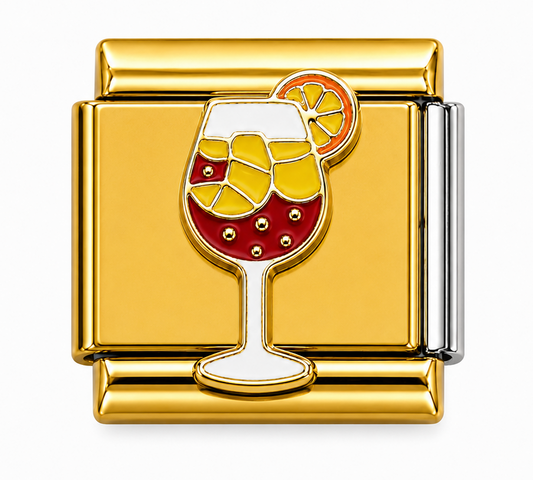 Citrus Cocktail Gold Italian Charm
