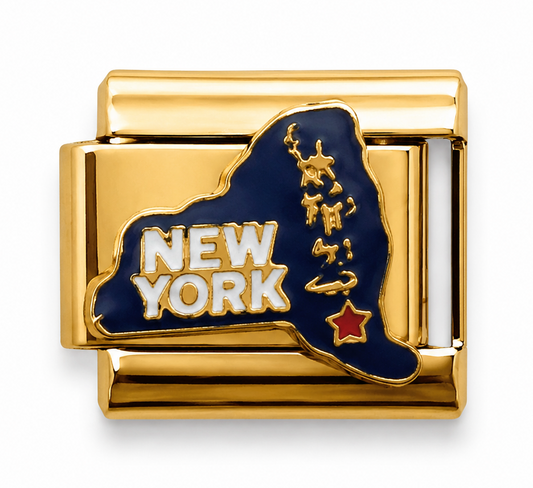 New York State Statue of Liberty Gold Italian Charm