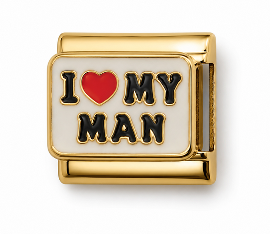 I ❤️ My Man Gold Italian Charm