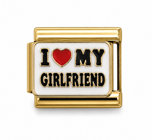 I ❤️ My Girlfriend Gold Italian Charm