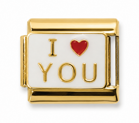 I ❤️ You Gold Italian Charm