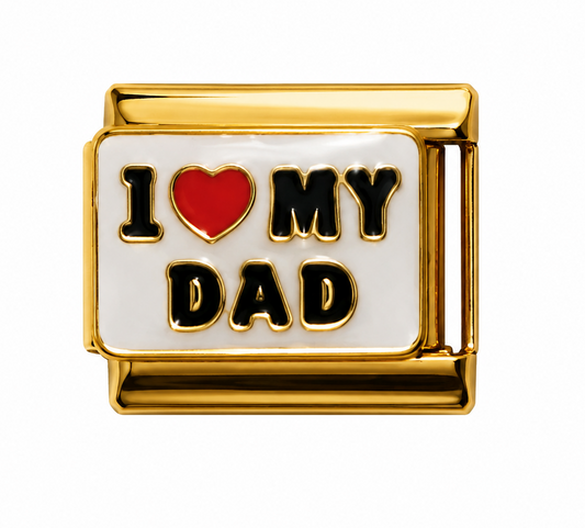 I ❤️ My Dad Gold Italian Charm