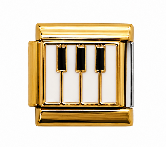 Piano Keys Gold Italian Charm