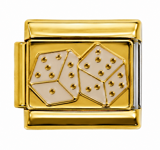 Lucky Dice Gold Italian Charm