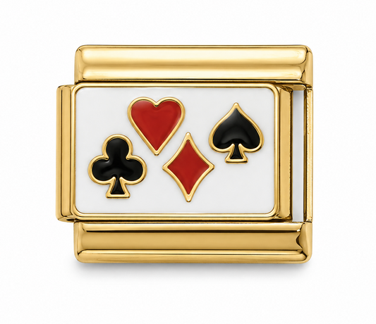 Playing Card Suits Gold Italian Charm