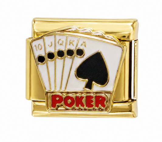 Royal Flush Poker Gold Italian Charm