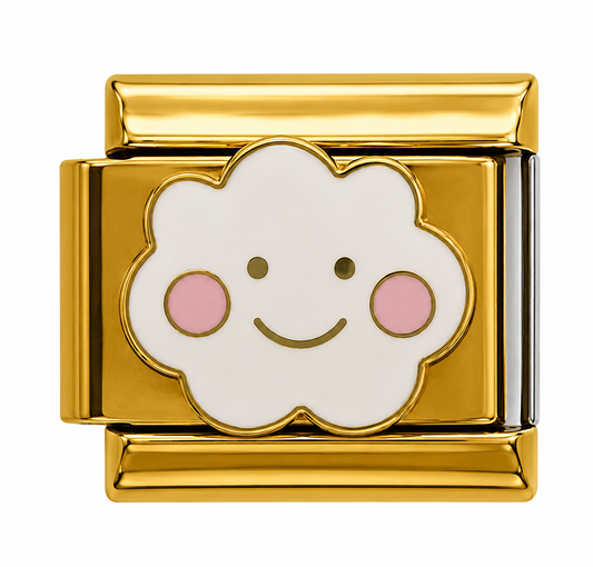 Smiling Cloud Gold Italian Charm