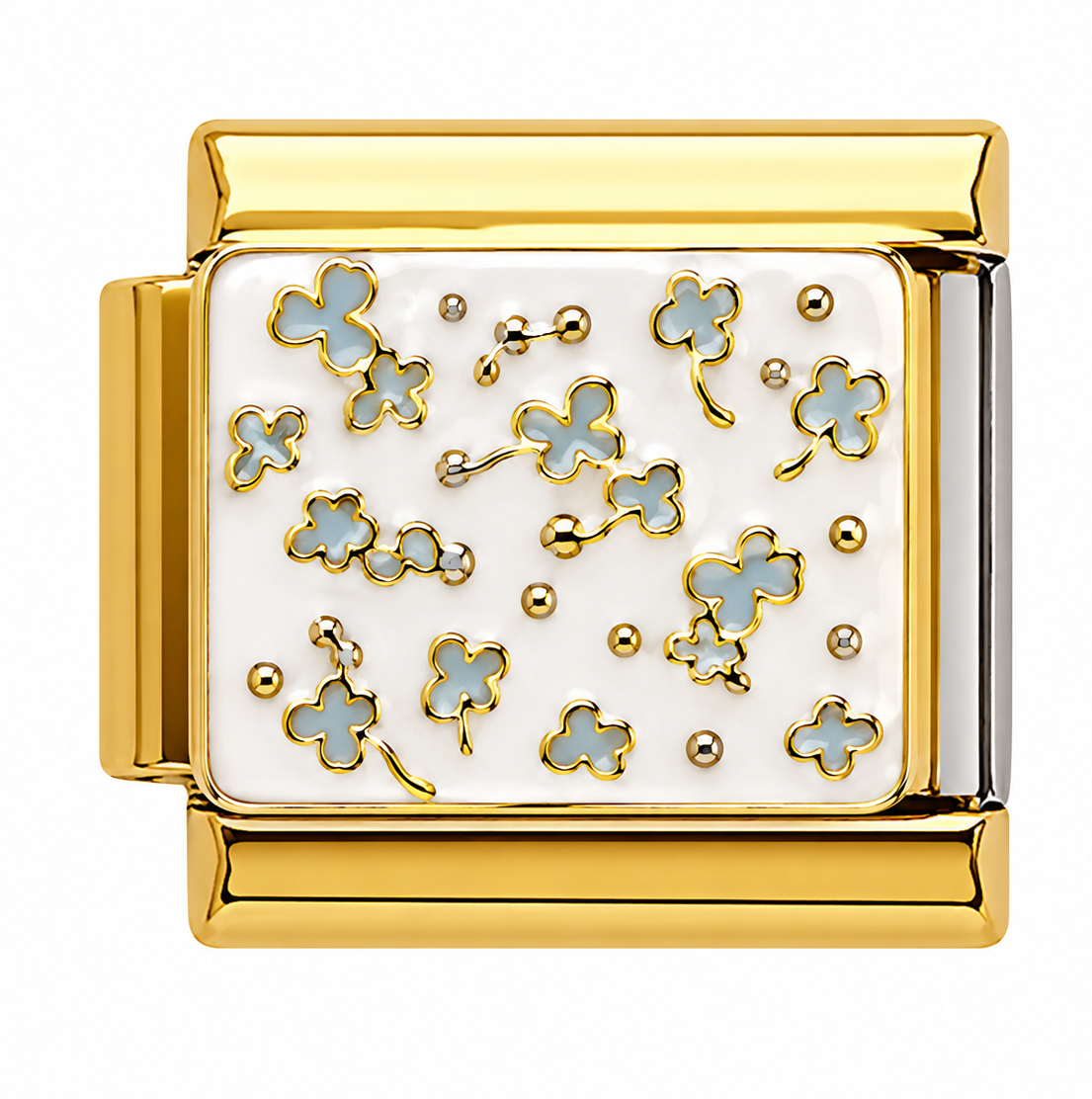 Lucky Clover Pattern Gold Italian Charm