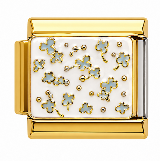 Lucky Clover Pattern Gold Italian Charm