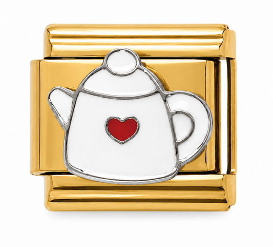 Heart Teapot Gold Italian Charm
