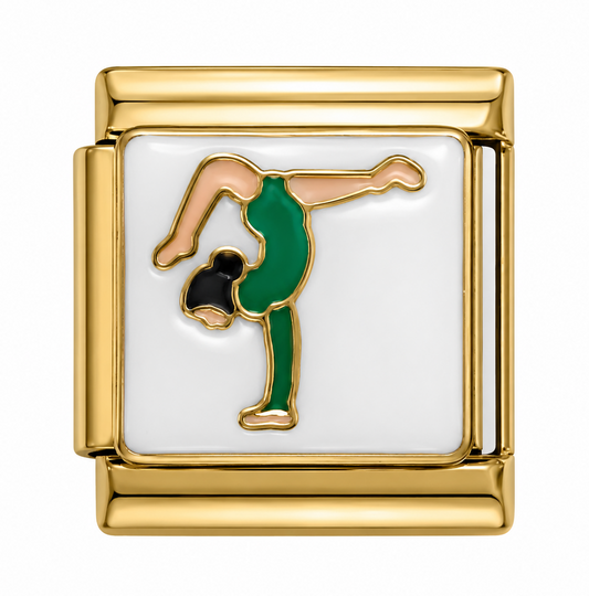 Gymnast Handstand Gold Italian Charm