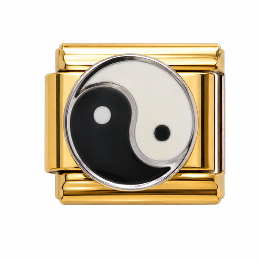Yin Yang Gold Italian Charm