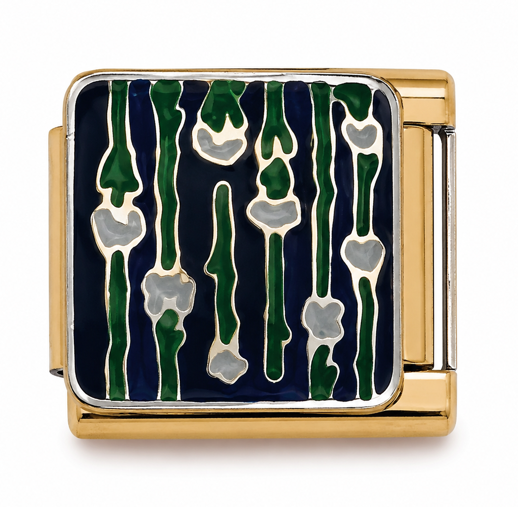 X-Ray Bones Pattern Gold Italian Charm