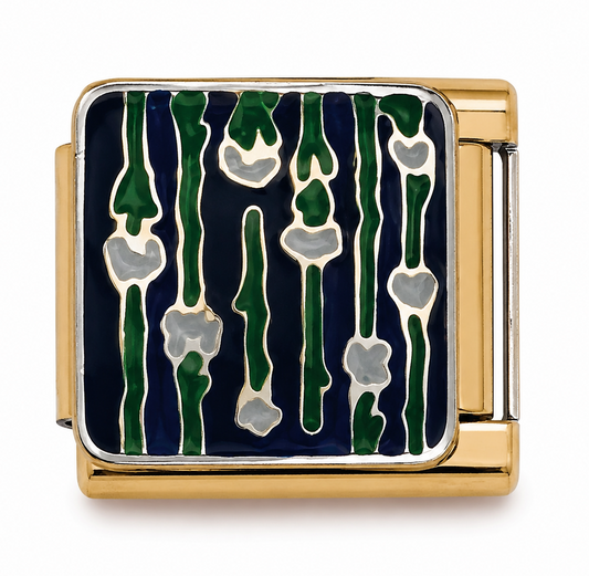 X-Ray Bones Pattern Gold Italian Charm