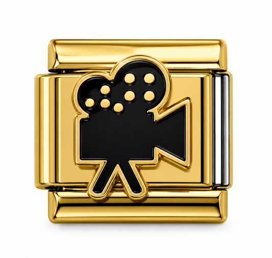 Movie Camera Gold Italian Charm