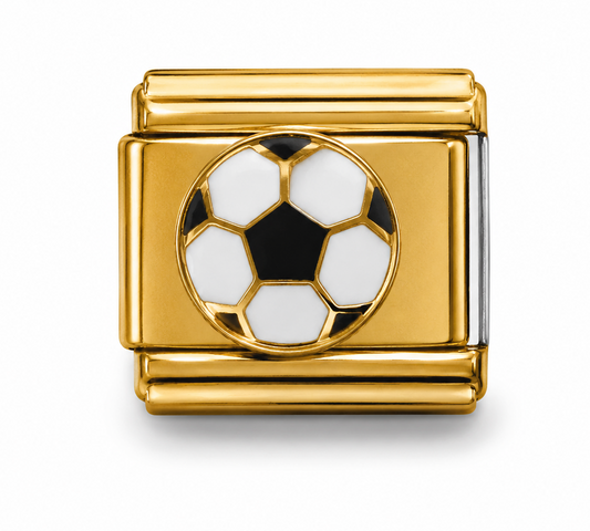 Soccer Ball Gold Italian Charm