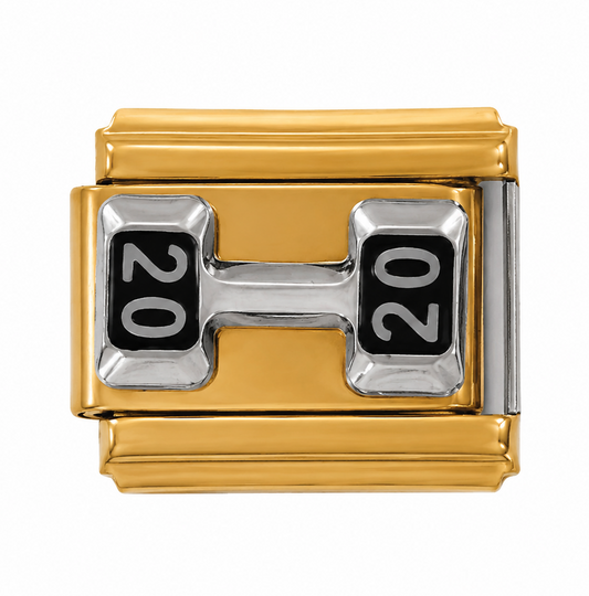 20 Dumbbell Gold Italian Charm