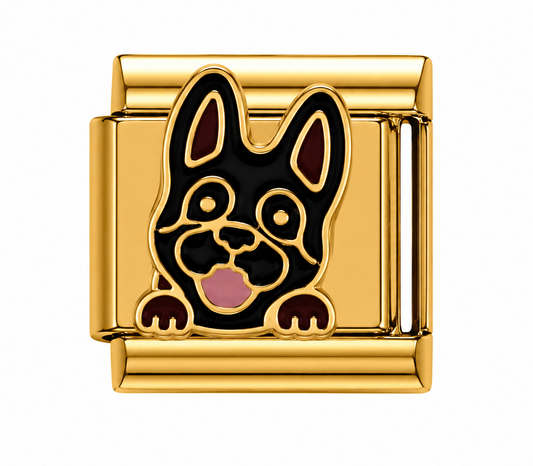 Black German Shepherd Puppy Gold Italian Charm