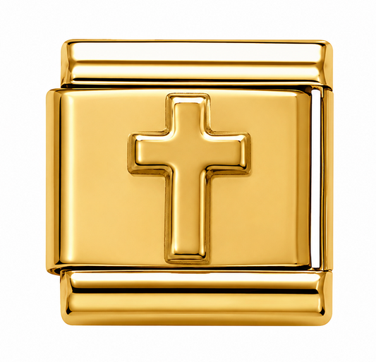 Classic Cross Gold Italian Charm