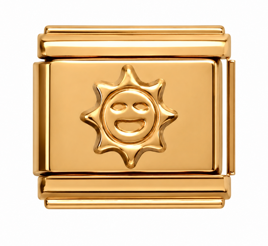Smiling Sun Gold Italian Charm