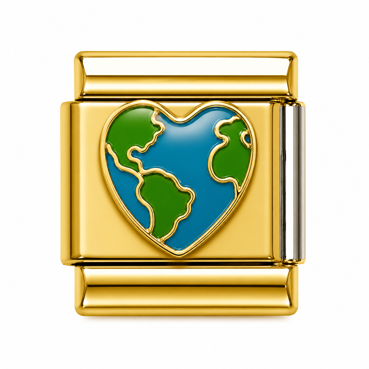 Heart ❤️-Shaped Earth Gold Italian Charm
