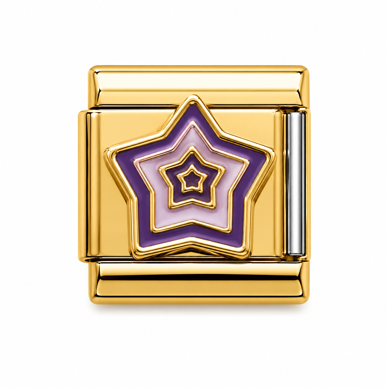 Purple Layered Star Gold Italian Charm