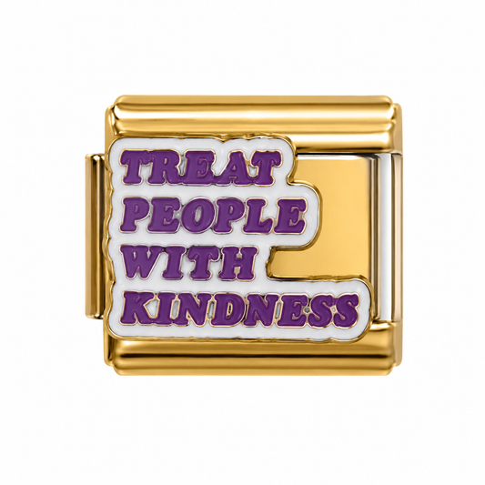 Treat People with Kindness Gold Italian Charm