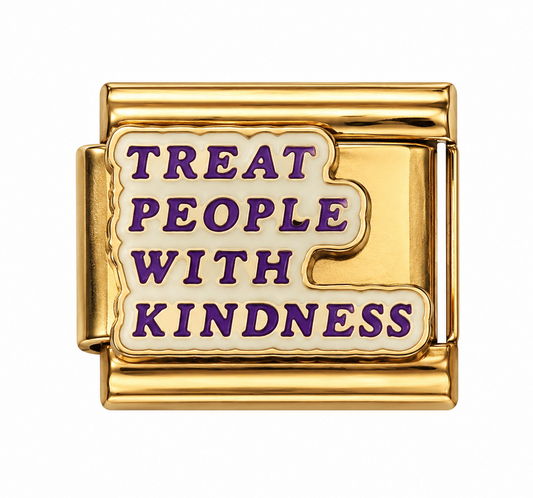 Treat People with Kindness Gold Italian Charm