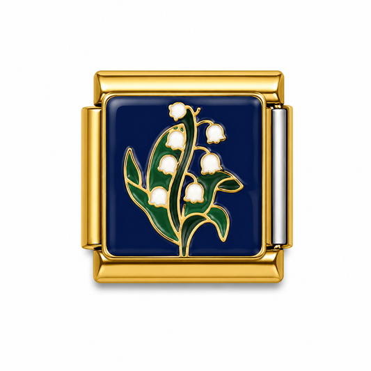 Lily of the Valley Gold Italian Charm
