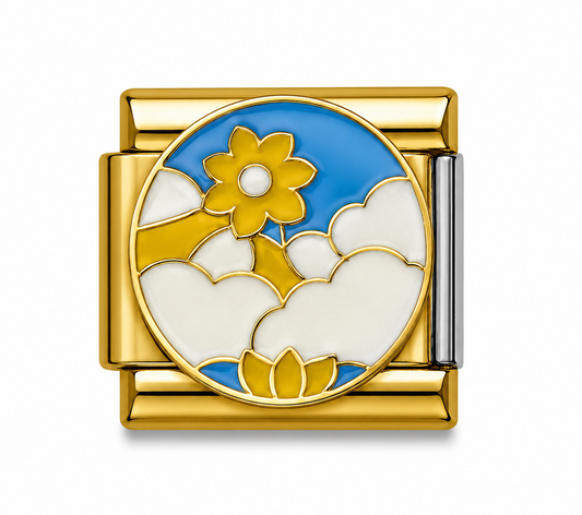 Golden Sunshine Above the Clouds Italian Charm