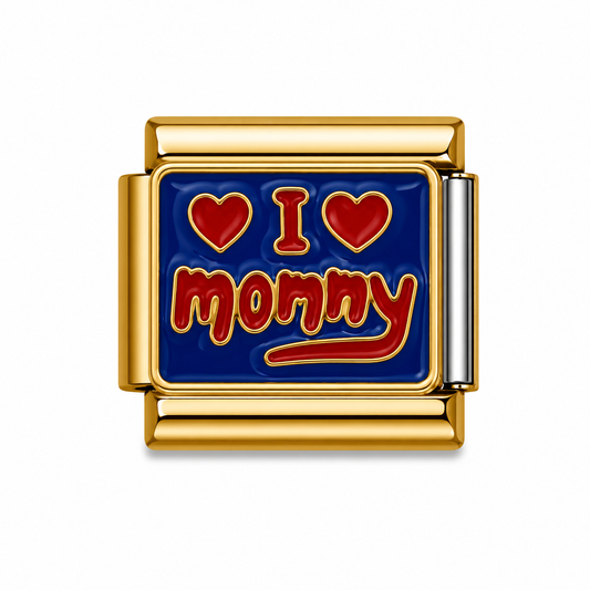 I ❤️ Mommy Gold Italian Charm