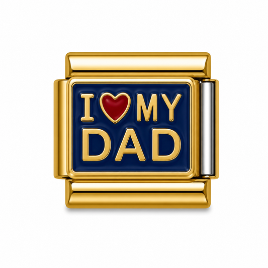 I ❤️ My Dad Gold Italian Charm