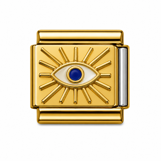 Radiant Evil Eye Gold Italian Charm