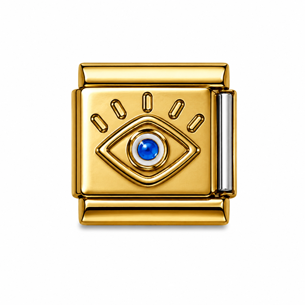 Blue Crystal Evil Eye Gold Italian Charm