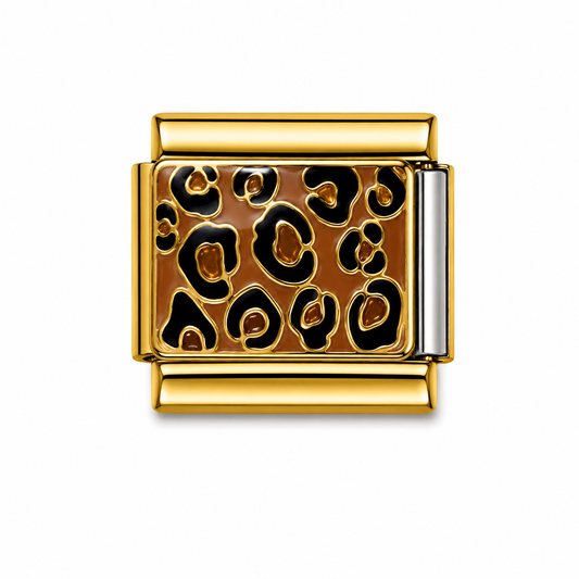 Leopard Print Gold Italian Charm