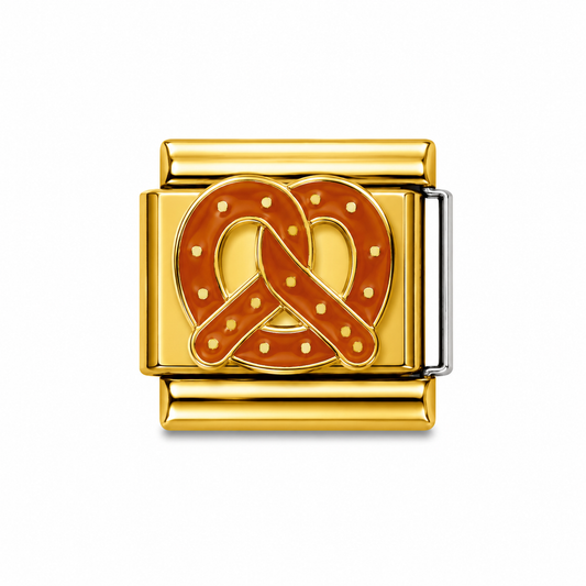 Orange Bubble Tea Gold Italian Charm