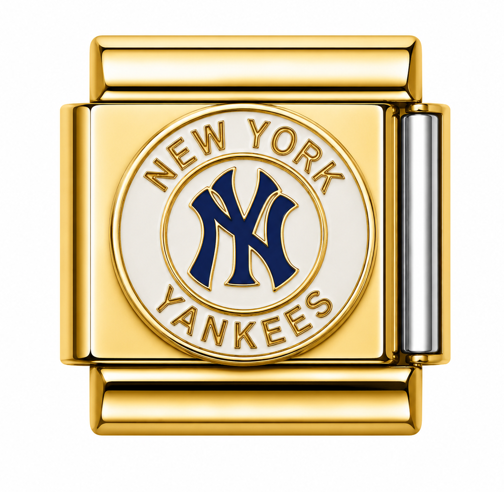 New York Yankees Emblem Gold Italian Charm