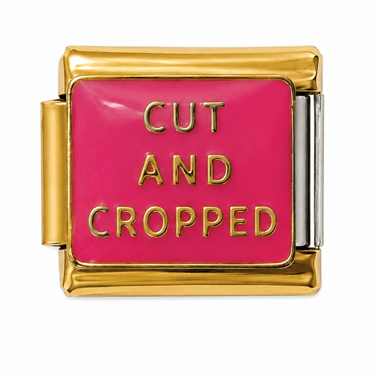Cut and Cropped Pink Gold Italian Charm