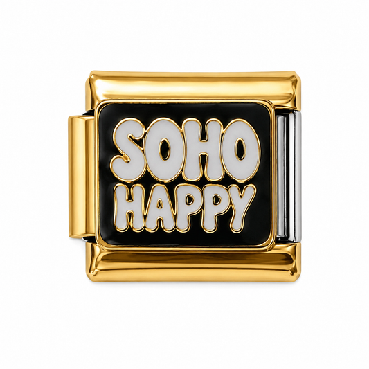 Soho Happy Gold Italian Charm